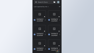 How to get dark mode in Google Docs - a screenshot of Google Docs on mobile in dark mode