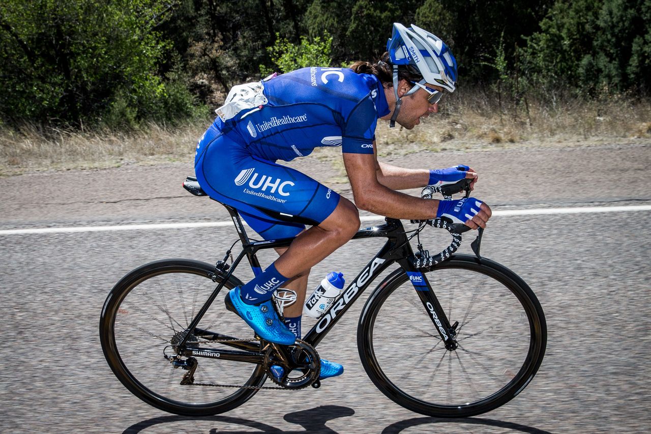 Lachlan Norris (UnitedHealthcare) goes solo off the front.