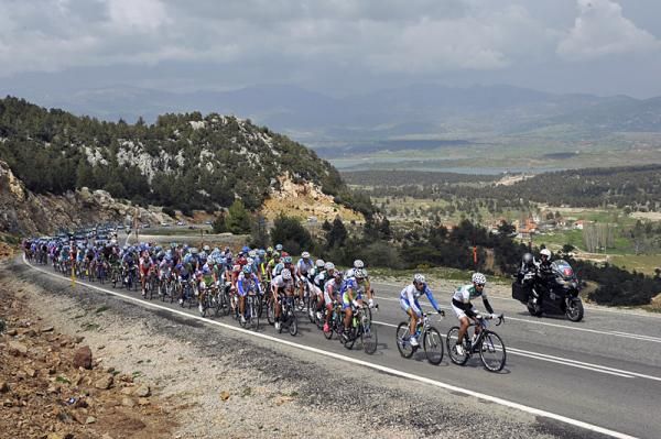 The peloton in action during stage 5 of the Tour of Turkey.