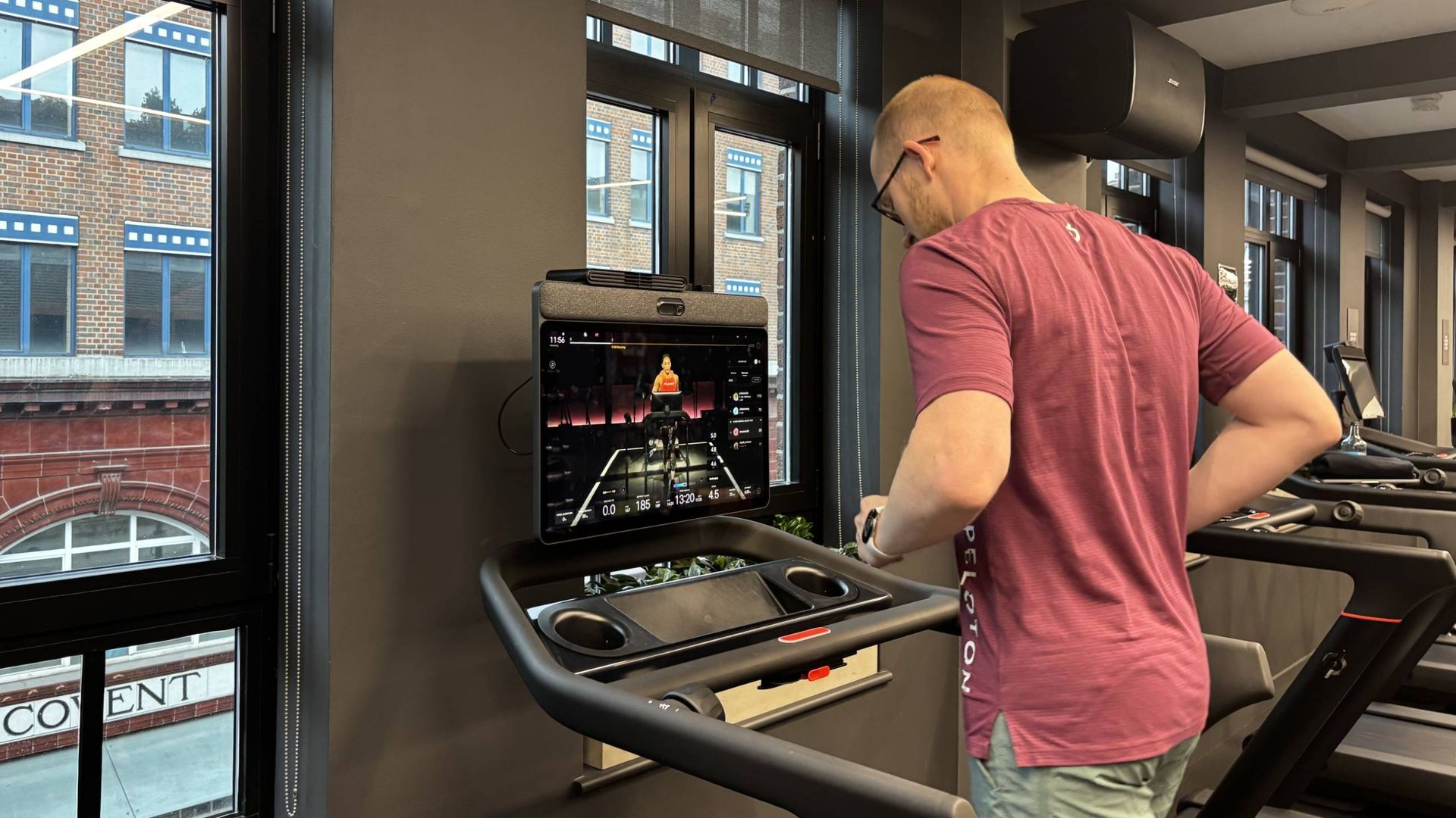 Journalist Matt Evans on Peloton treadmill