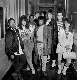 Group in Hall, Concord High School, Staten Island, 1989