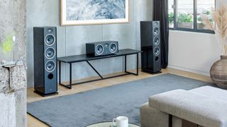 Focal Vestia No 3 pair in a neutral lounge