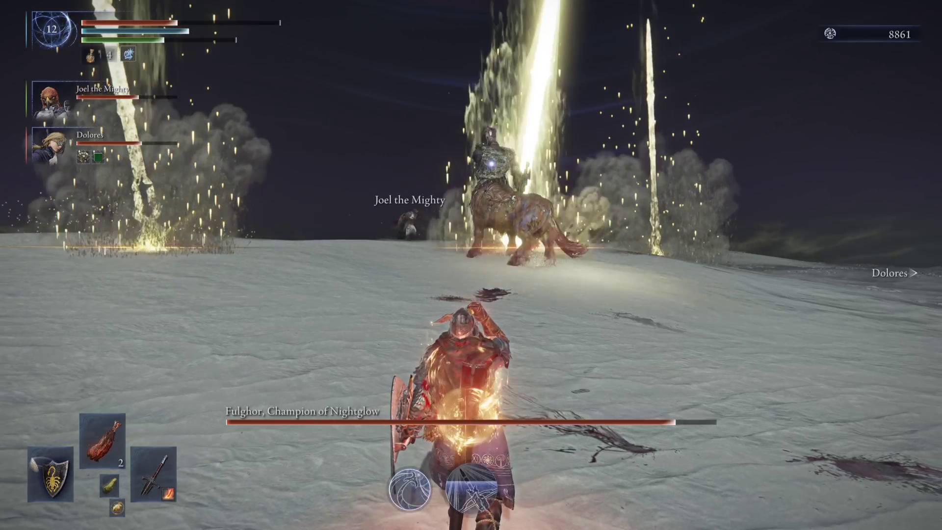 Elden Ring Nightreign healing while Darkdrift knight attacks