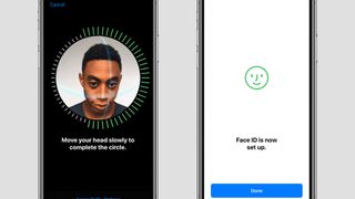 The Face ID unlock process