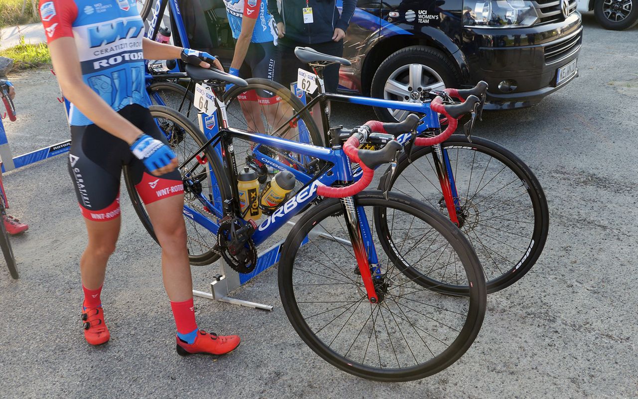 WNT Rotor were racing with disc brake equipped Orbea Orca framesets