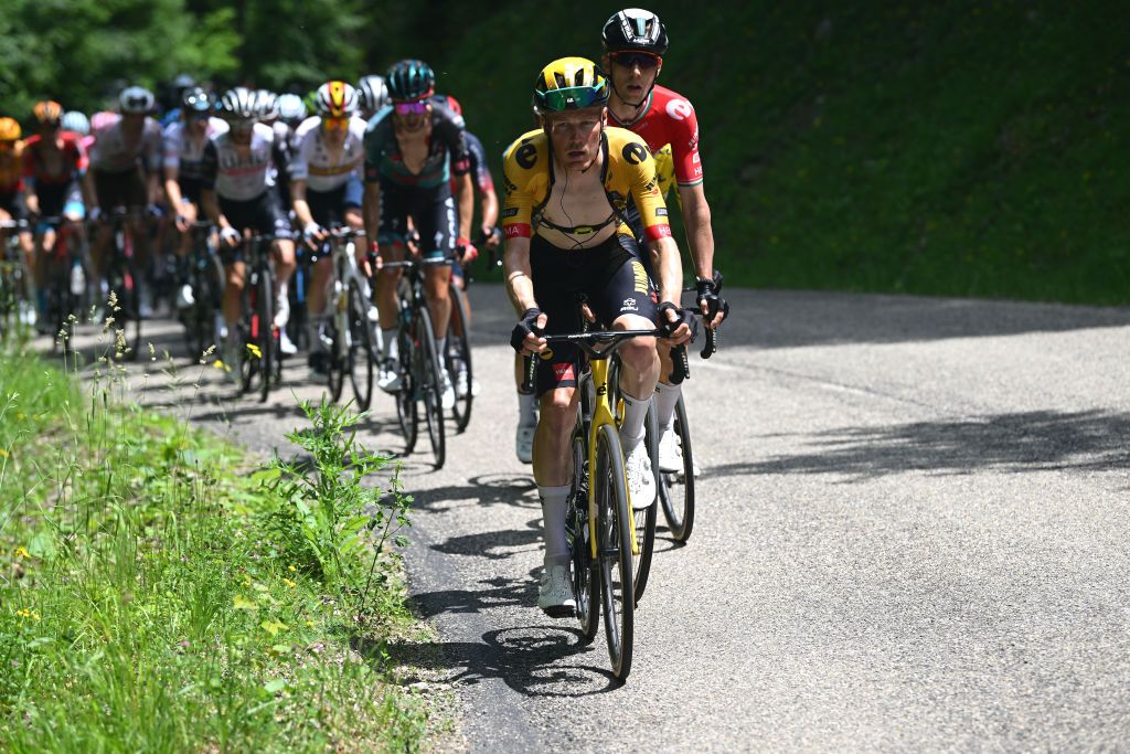 GRENOBLE ALPES MTROPOLE FRANCE JUNE 11 Dylan Van Baarle of The Netherlands and Team JumboVisma competes during the 75th Criterium du Dauphine 2023 Stage 8 a 1528km stage from Le PontdeClaix to La Bastille Grenoble Alpes Mtropole 498m UCIWT on June 11 2023 in Grenoble Alpes Mtropole France Photo by Dario BelingheriGetty Images