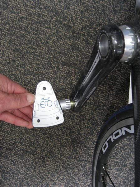 Merckx Podio clip-less pedals, 2007 Campagnolo Record Cranks and Hollow Bottom Bracket