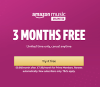 Get 3 months of Amazon Music Unlimited for free!