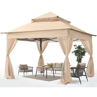 Abccanopy Pop Up Gazebo 11x11 - Outdoor Canopy Tent With Mosquito Netting for Patio Garden Backyard (khaki)