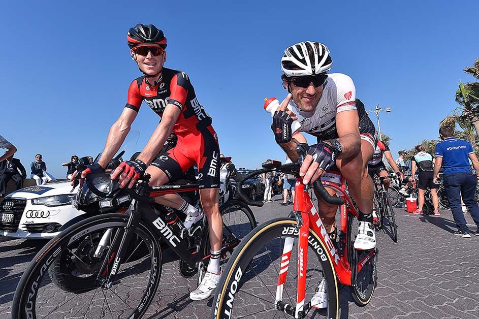 Fabian Cancellara has a bit of fun after the stage