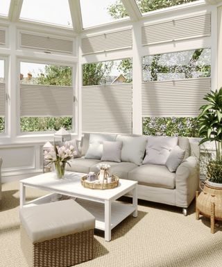 Earth tone conservatory blind ideas