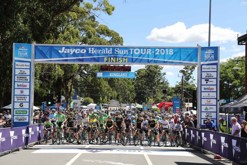 On the startline for stage 4 of the Herald Sun Tour