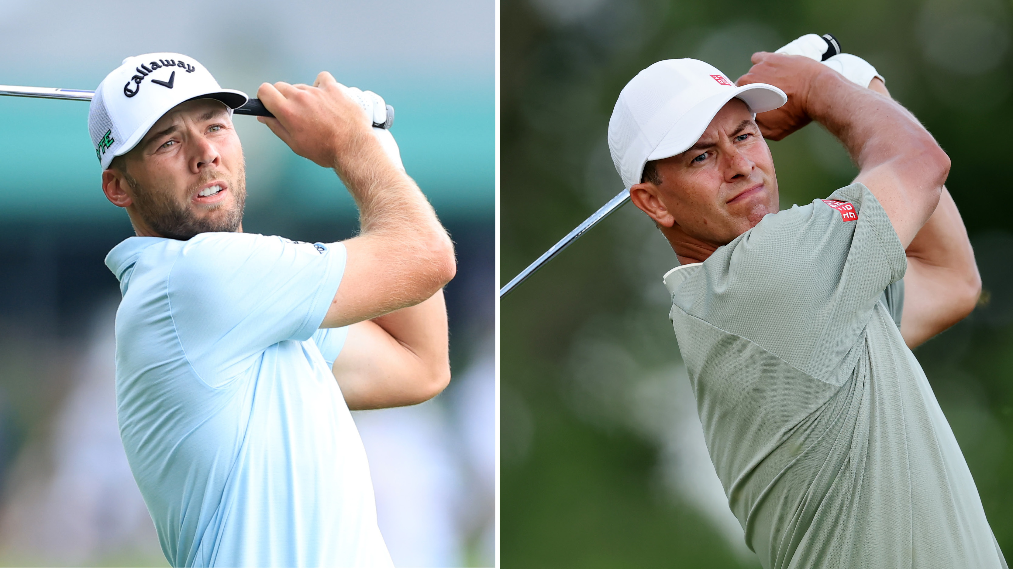Sam Burns and Adam Scott hold their finish on shots