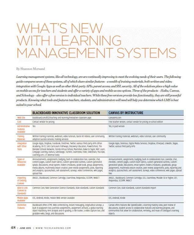 WHAT’S NEW WITH LEARNING MANAGEMENT SYSTEMS