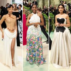 Taylor Russell, Ayo Edebiri, and Ambika Mod attend the Met Gala 2024