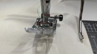 Janome Continental M7 review, a close up of the sewing foot