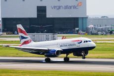 A British Airways plane taking off