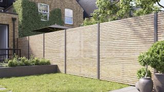 contemporary wooden fence