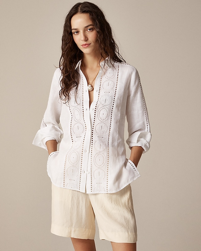 Garçon Classic Shirt in Eyelet Linen