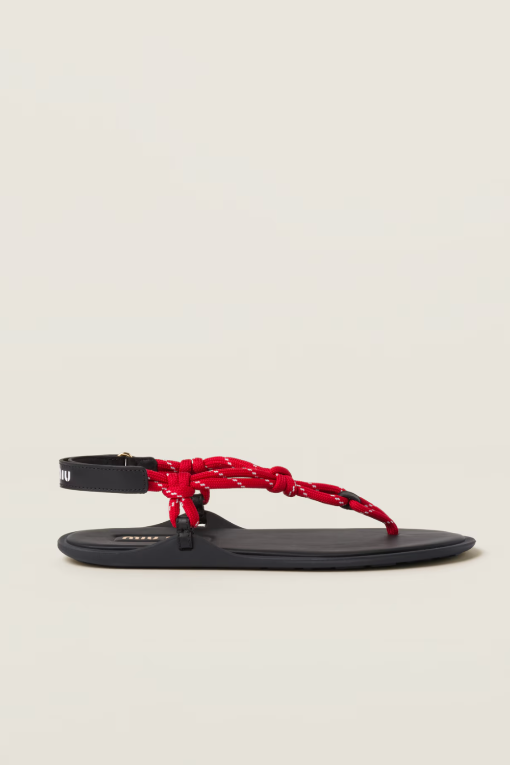 Miu Miu, Riviere Leather-Trimmed Thong Sandals