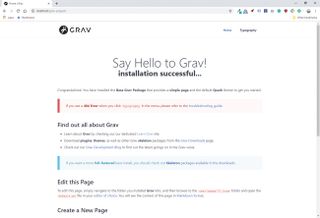 Get started with Grav CMS: Test the installation