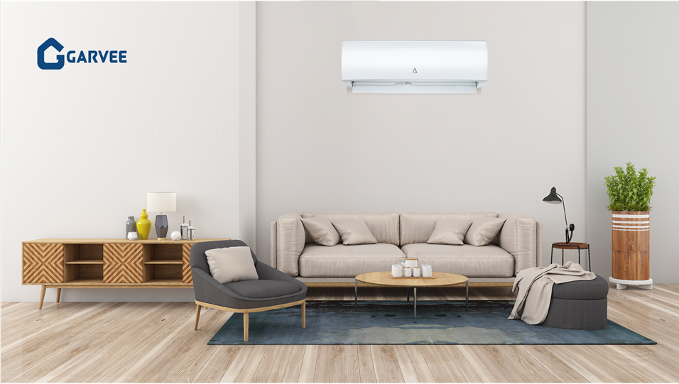 Living room with air conditioning device