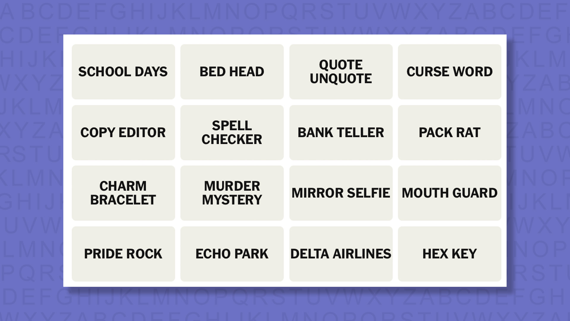 NYT Connections hints for game 1097 on a purple background