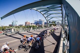 The peloton on stage 7 of the USA Pro Challenge