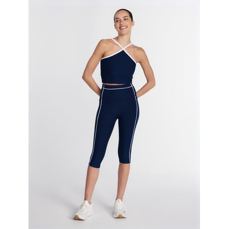 Athletic Works Women's and Women's Plus Buttercore Compression Capris, Sizes Xs-4x