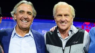 PGA of America chief executive Seth Waugh (L) with LIV Golf chief Greg Norman