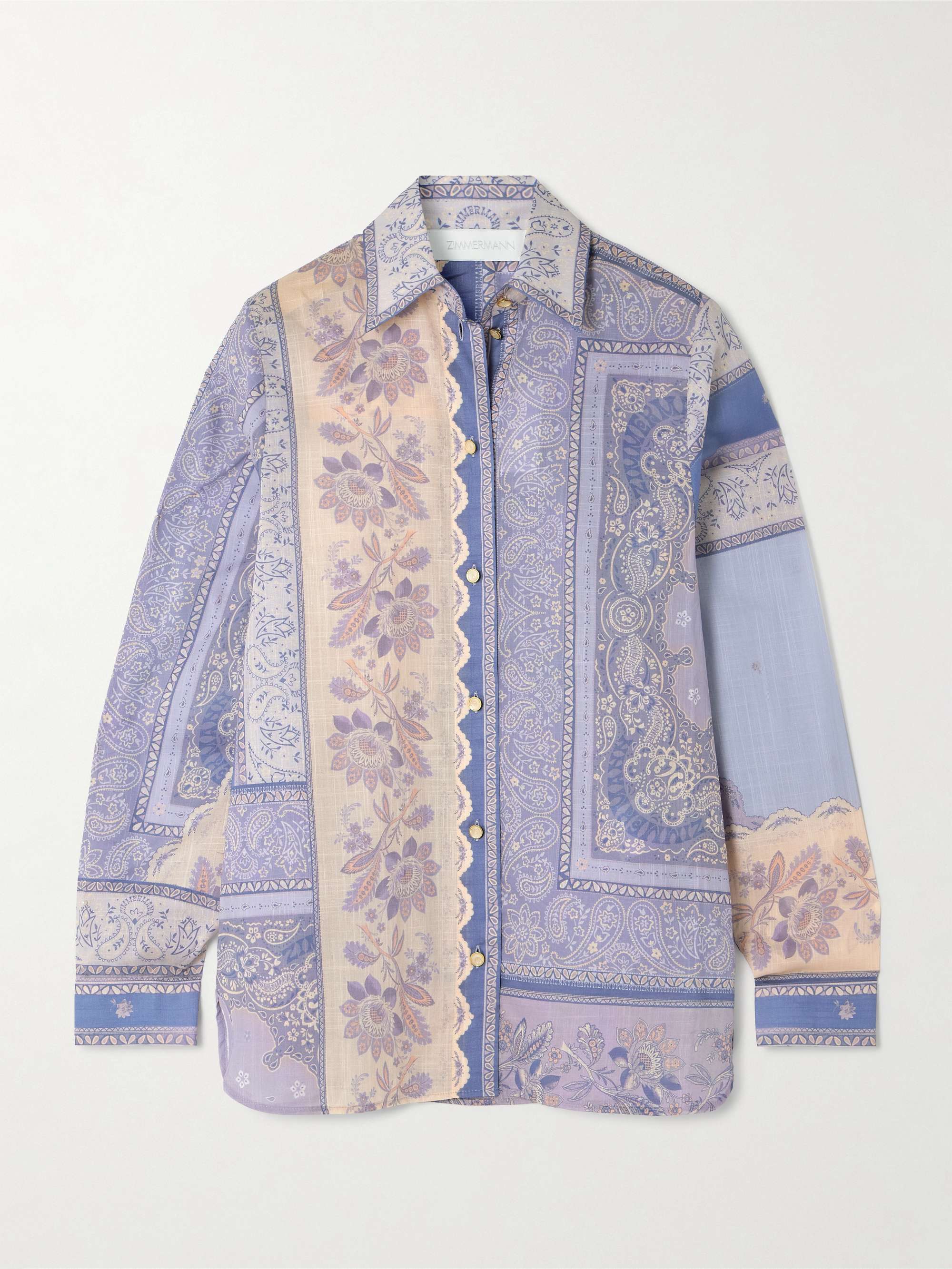 Lucky Bandana-Print Cotton-Voile Shirt