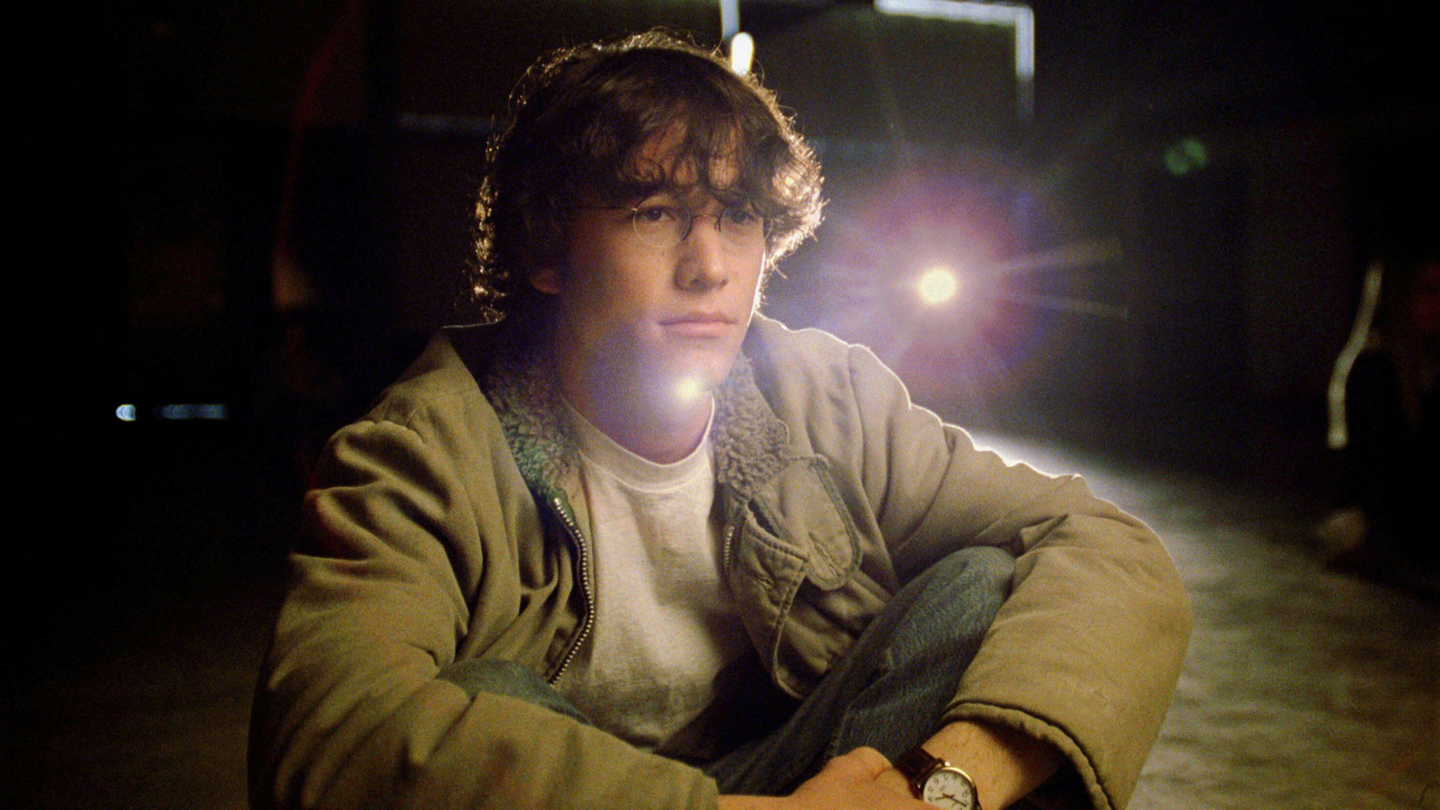Brendan (Joseph Gordon-Levitt) lit with lens flare from behind in a scene from Rian Johnson's &amp;quot;Brick&amp;quot;