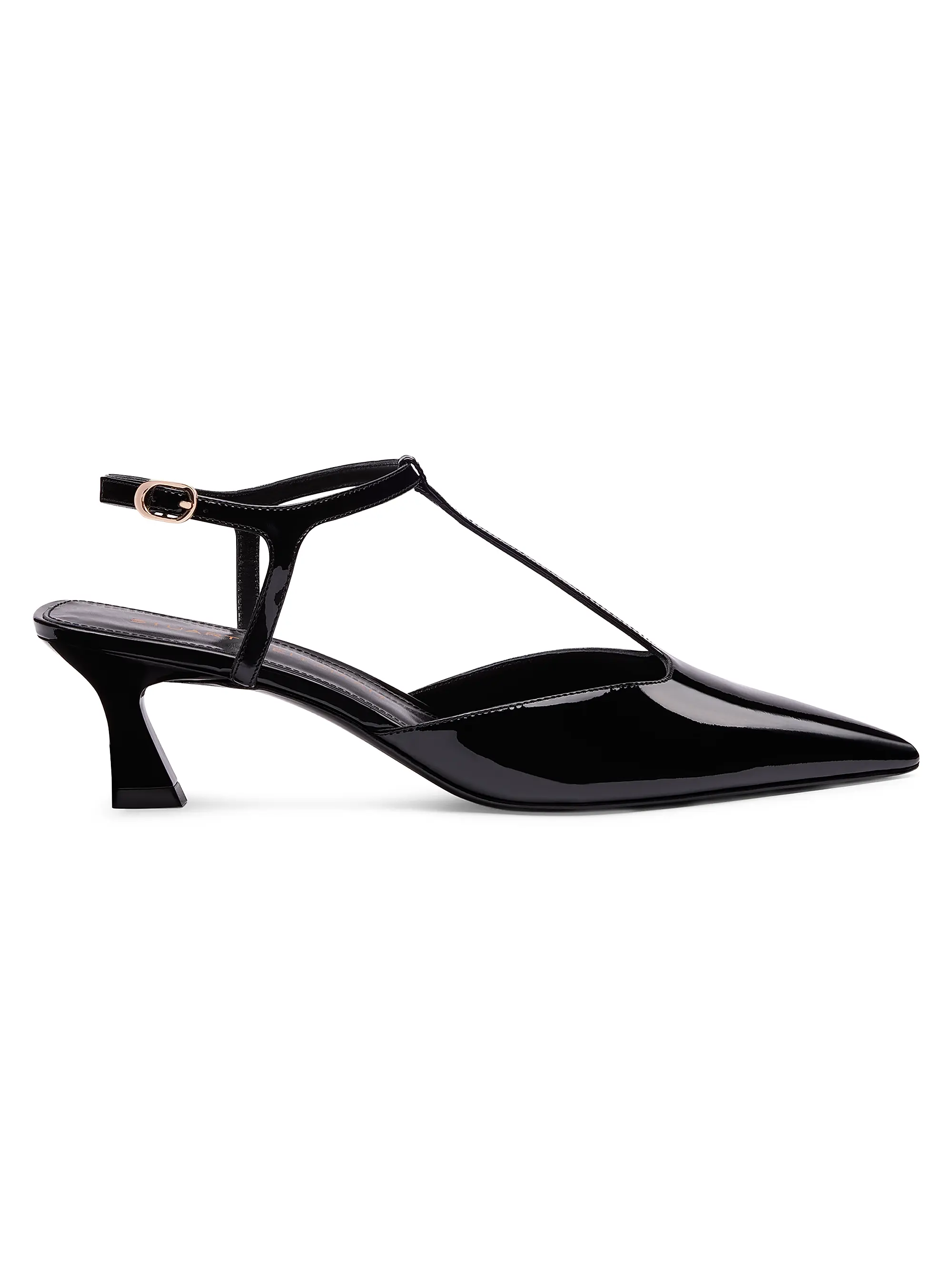 Vinnie 50mm Patent Leather T-Strap Pumps