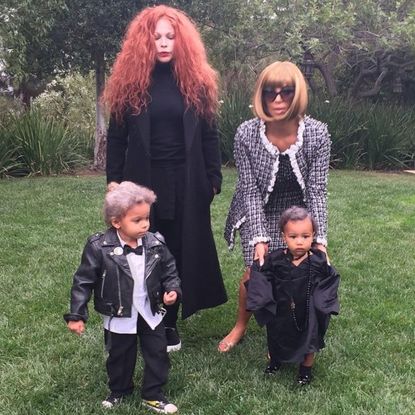 Kim Kardashian and North West as Anna Wintour and André Leon Talley