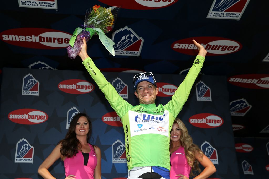Kiel Reijnen (UnitedHealthcare) in the green jersey