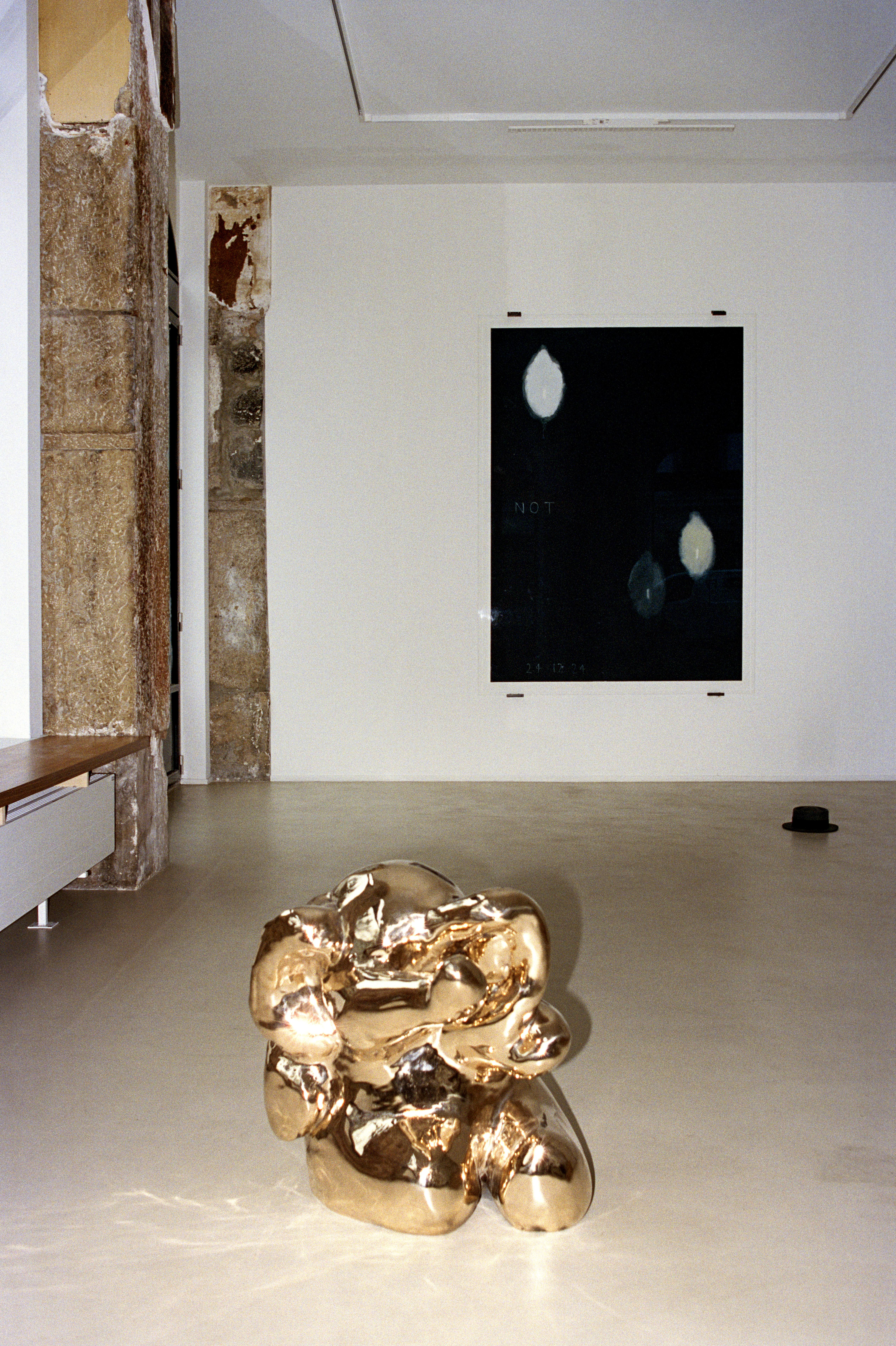 Gold sculpture in gallery
