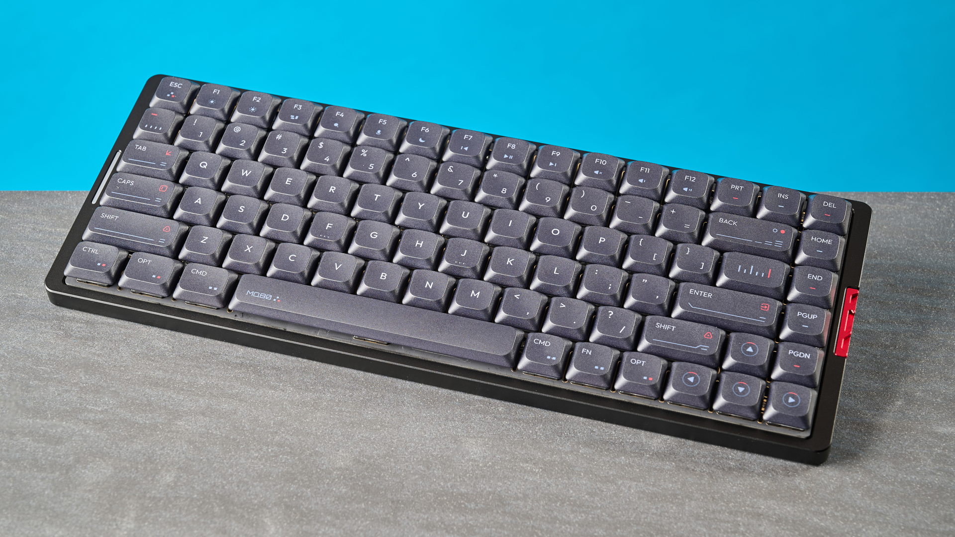 A black IQUNIX MQ80 mechanical keyboard
