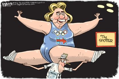 Political cartoon US election 2016 Clinton and the press