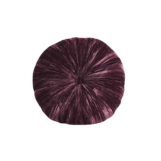 Purple round velvet pillow