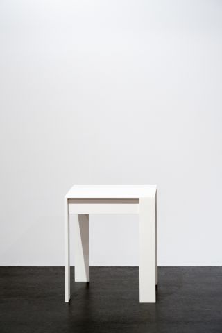 A small white table.