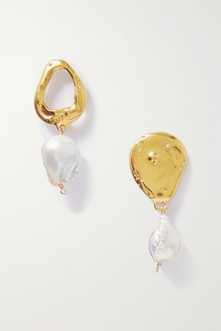 + Net Sustain the Infernal Storm Gold-Plated Pearl Earrings