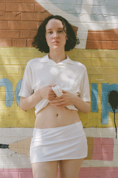 bisou skirt, optical white