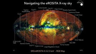 Each bright spot in this image, the first all-sky image by eRosita, is black hole or a neutron star.