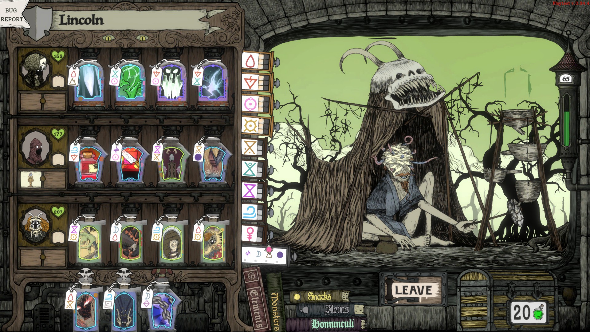 An encounter in a run of Flask allows the player to upgrade one of their homunculi's ability flasks.