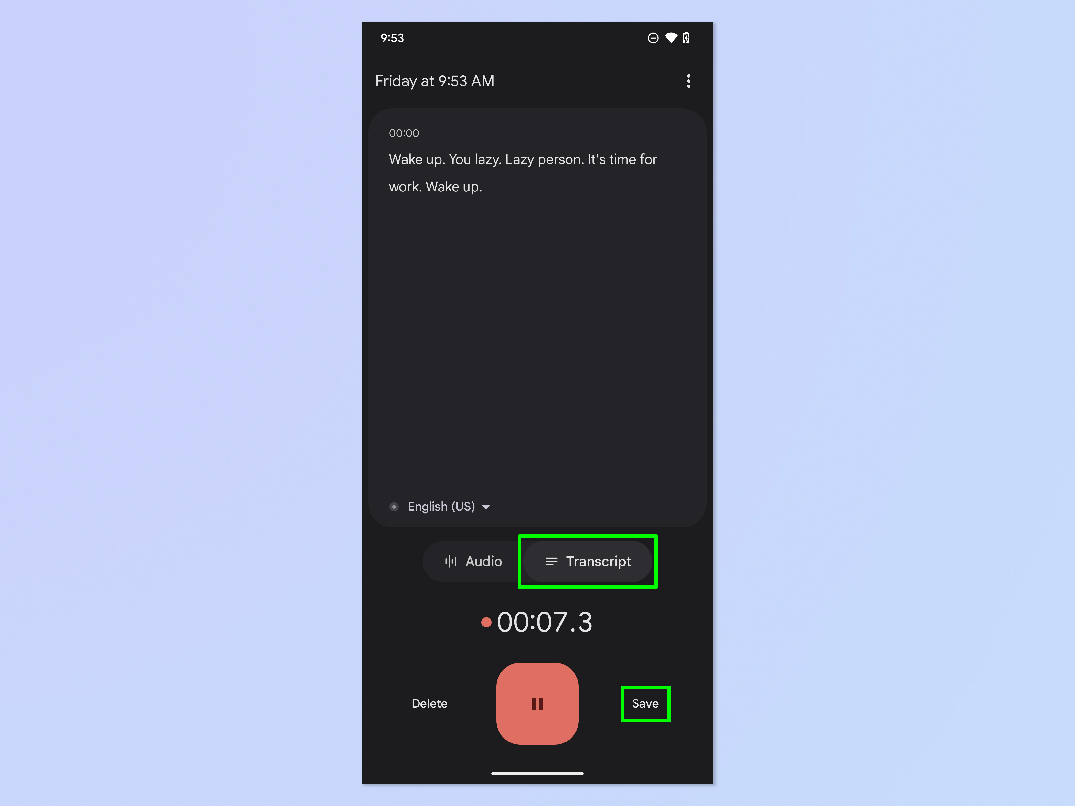 Tangkapan layar menunjukkan cara merekam nada dering khusus di Android