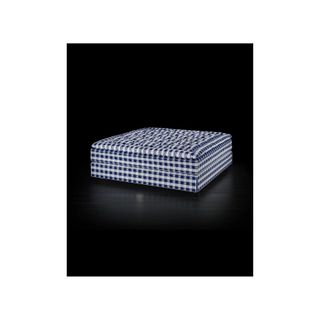 checked mattress in blue and white