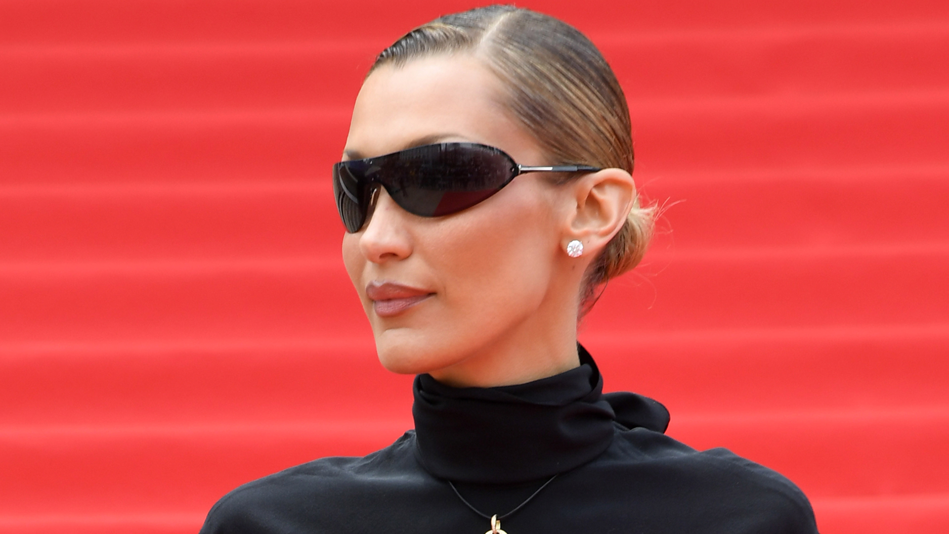 Bella Hadid used a waist cut-out to spice up her all-black outfit at the Cannes Film Festival