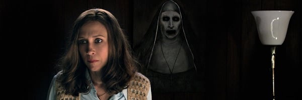 The Conjuring 2 Vera Farmiga with The Nun right behind her