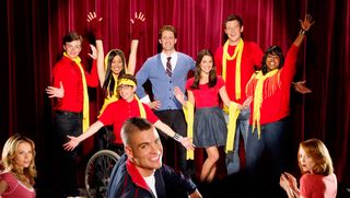 Cory Monteith and the Glee cast