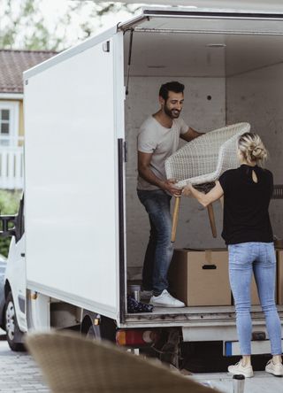 Friends helping on moving day